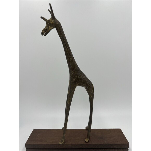 Other - Vintage Giraffe Mid Century Brass Giraffe African Savanah Spots Handmade HTF